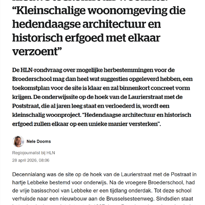 Lebbeke: voormalige Broederschool krijgt nieuwe toekomst als woonsite