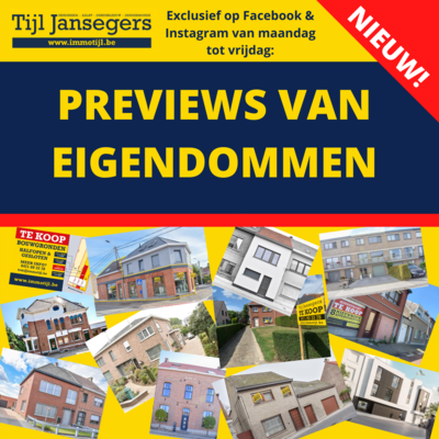 NIEUW! Previews van eigendommen op onze sociale media!