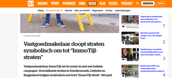 Waar is de ImmoTijlstraat?