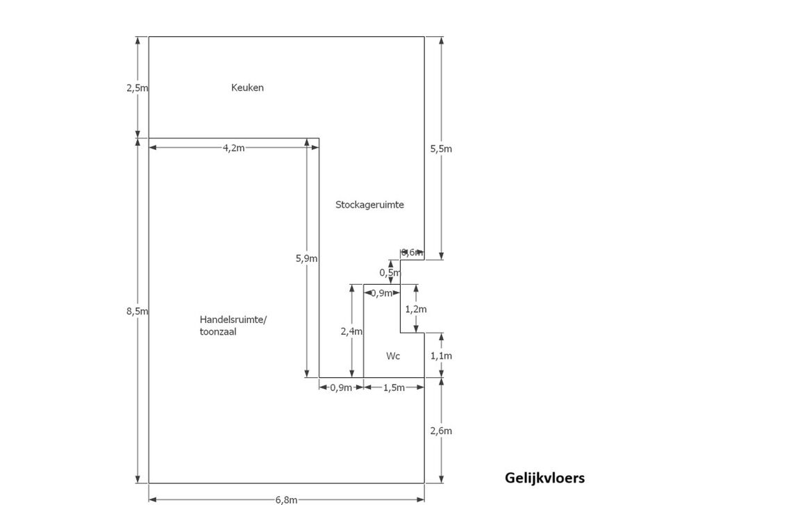 Commercieel gelijkvloers te koop in Laken
